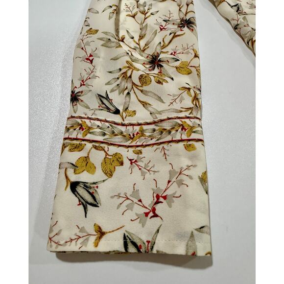 Max Studio Floral Long Sleeve Button Up Blouse Size Large (030) - Picture 5 of 12